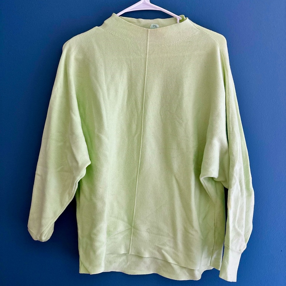 ANTHROPOLOGIE Beverly Mock Neck Green Sweater Size XS
